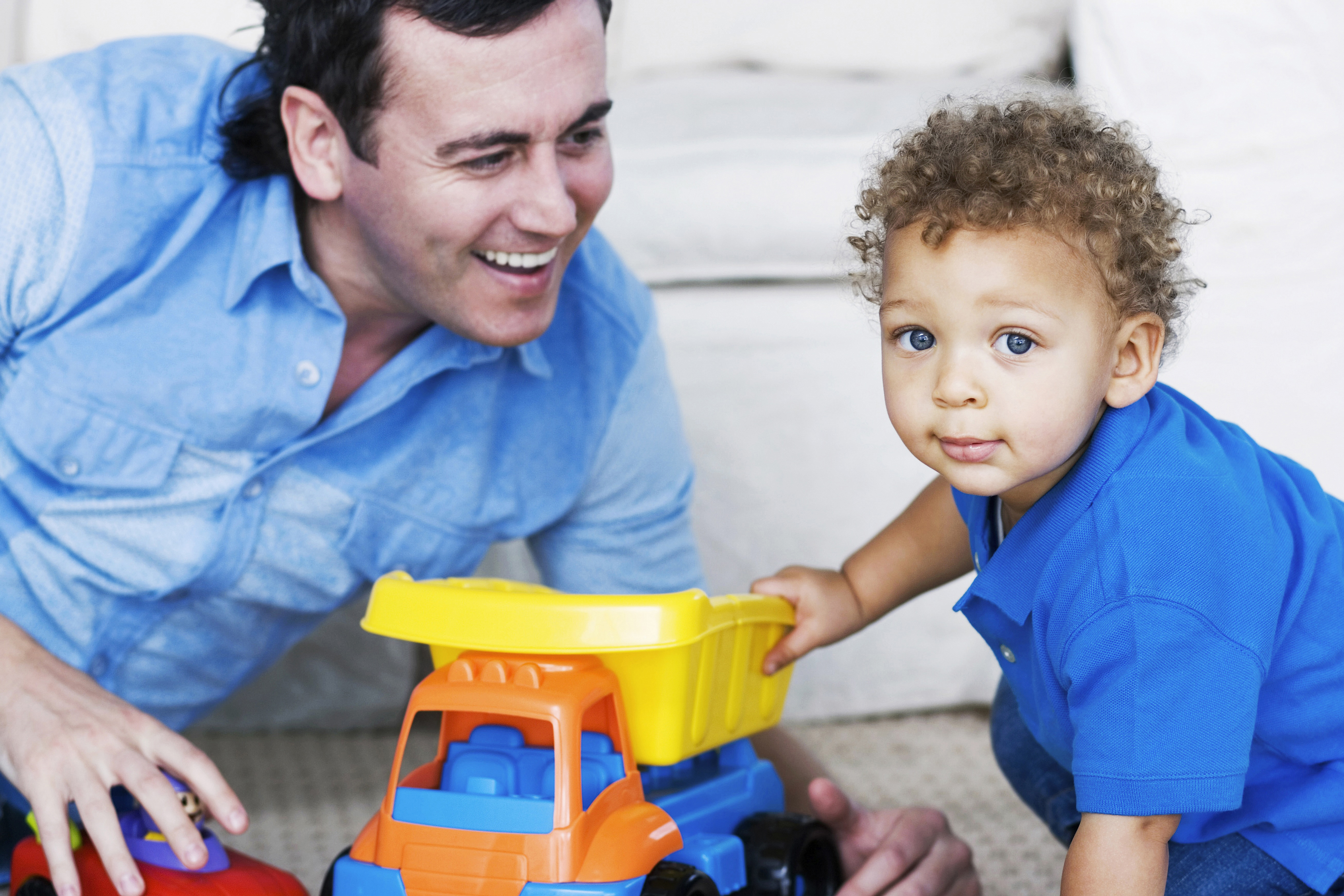 Father playing with son